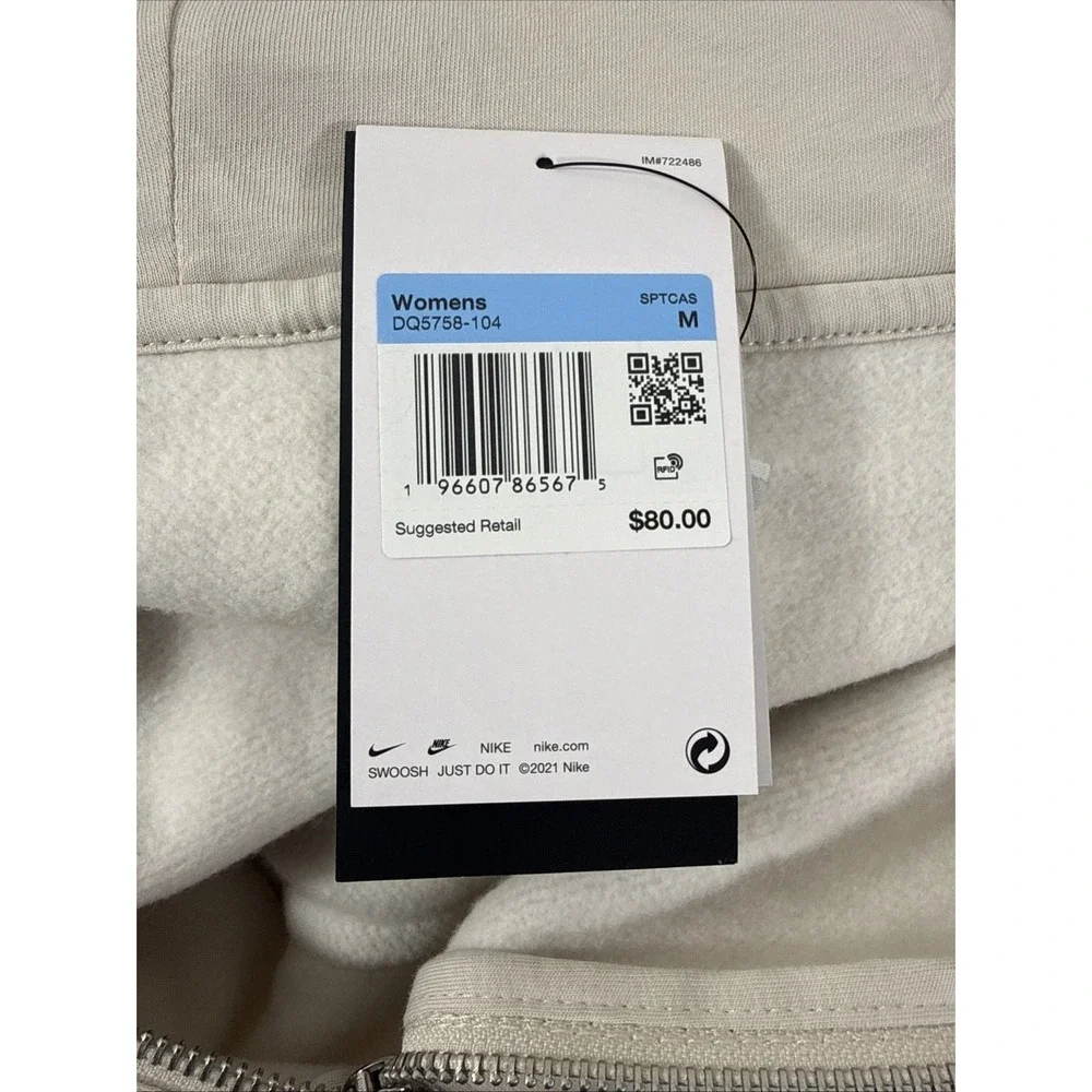Nike Women's Sportswear Phoenix Fleece Oversized Full-Zip Hoodie Medium Beige